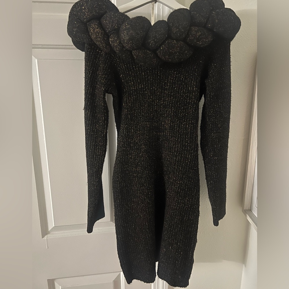 Elegant Black Sweater with Textured Design